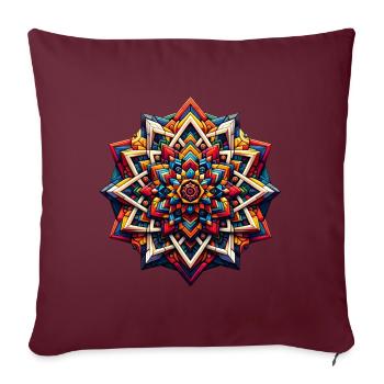 Kunterli - Mandala d’explosion de couleurs - Housse de coussin décorative 45 x 45 cm - bordeaux - Devant