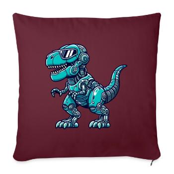T-Rex Cyborg Dinosaure - Housse de coussin décorative 45 x 45 cm - bordeaux - Devant