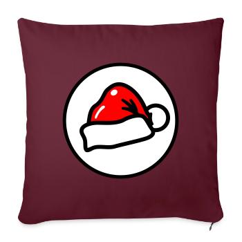 Chapeau de Noël Noël Casquette de Noël Père Noël - Housse de coussin décorative 45 x 45 cm - bordeaux - Devant