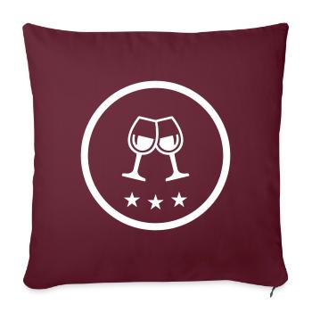 Verres à vin - Housse de coussin décorative 45 x 45 cm - bordeaux - Devant
