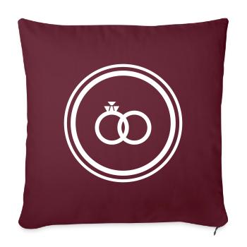 Anneaux de mariage Bague de mariage - Housse de coussin décorative 45 x 45 cm - bordeaux - Devant