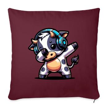 Dabbing Kuh - Sofakissenbezug 45 x 45 cm - Burgunderrot - Vorne