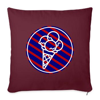 Glace à la crème aux œufs Été - Housse de coussin décorative 45 x 45 cm - bordeaux - Devant