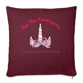 Einschulung - Sofakissenbezug 45 x 45 cm - Burgunderrot - Vorne