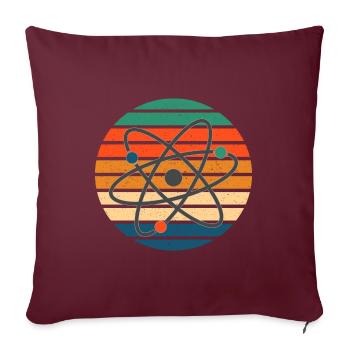 Science, retro sunset Ray - Symbole Atomique - Housse de coussin décorative 45 x 45 cm - bordeaux - Devant