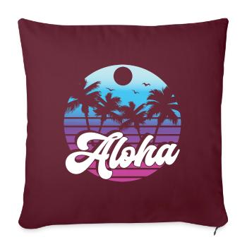 Aloha Surfer Palms Beach Rétro Hawaii Beach années 70 - Housse de coussin décorative 45 x 45 cm - bordeaux - Devant