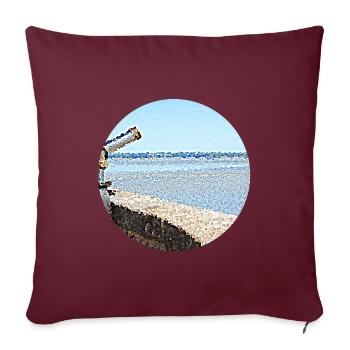 Fernblick auf das Meer - Sofakissenbezug 45 x 45 cm - Burgunderrot - Vorne
