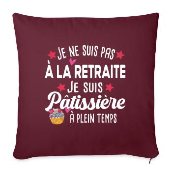 Pâtissière Pâtisserie Pâtisseries Métier Humour - Housse de coussin décorative 45 x 45 cm - bordeaux - Devant