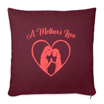 Conception du cœur de la fête des mères - Housse de coussin décorative 45 x 45 cm - bordeaux - Devant