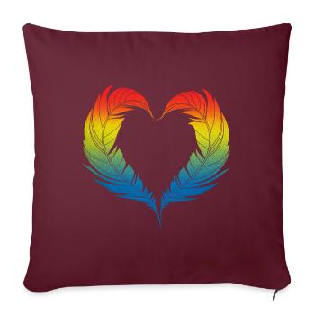Vogelherz-Design für bunte Vogelfans - Sofakissenbezug 45 x 45 cm - Burgunderrot - Vorne