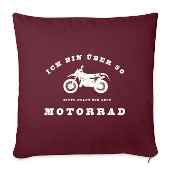 Moto t-shirt motard 50e anniversaire motard - Housse de coussin décorative 45 x 45 cm - bordeaux - Devant