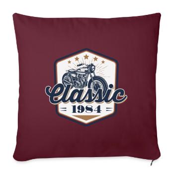 40e anniversaire 1984 moto oldtimer - Housse de coussin décorative 45 x 45 cm - bordeaux - Devant