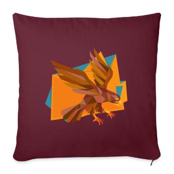 Faucon faucon Faucon Faucon Faucon Oiseau Wildlife Aigle - Housse de coussin décorative 45 x 45 cm - bordeaux - Devant
