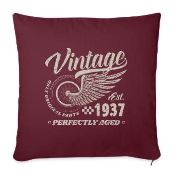 Jahrgang 1937 Geburtsjahr 83 Geburtstag 83 Vintage - Sofakissenbezug 45 x 45 cm - Burgunderrot - Vorne