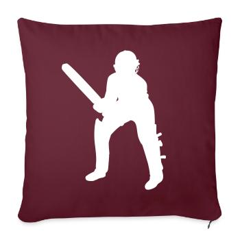 Cricket Schlagmann Batter - Sofakissenbezug 45 x 45 cm - Burgunderrot - Vorne