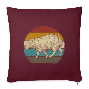 Capybara Wasserschwein retro Nagetier Tier lustig - Sofakissenbezug 45 x 45 cm - Burgunderrot - Vorne