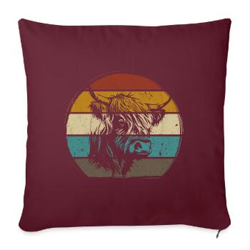 Highlander écossais Highland Cattle Highland - Housse de coussin décorative 45 x 45 cm - bordeaux - Devant