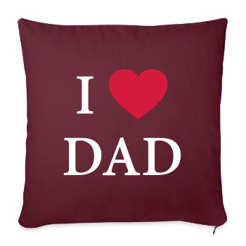 J'ai le coeur papa - amour - Housse de coussin décorative 45 x 45 cm - bordeaux - Devant