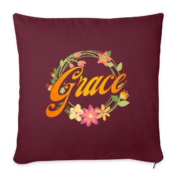 Don religieux chrétien inspirant - Housse de coussin décorative 45 x 45 cm - bordeaux - Devant