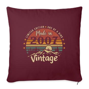2007 Anniversaire Né En 2007 Édition Limitée - Housse de coussin décorative 45 x 45 cm - bordeaux - Devant