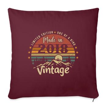 2018 Anniversaire Né En 2018 Édition Limitée - Housse de coussin décorative 45 x 45 cm - bordeaux - Devant