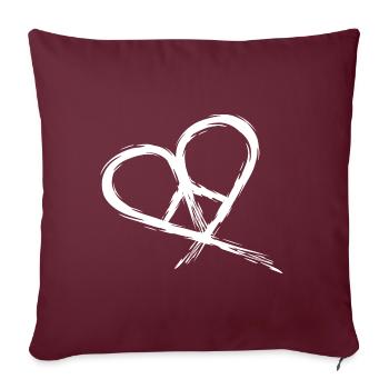 Peace Symbol Hippie coeur paix Liberté Amour - Housse de coussin décorative 45 x 45 cm - bordeaux - Devant