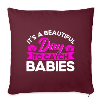Obstétricien Doula Cadeau de sage-femme - Housse de coussin décorative 45 x 45 cm - bordeaux - Devant