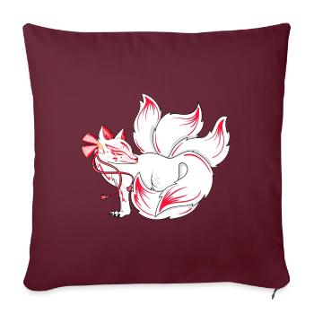 Kitsune - Housse de coussin décorative 45 x 45 cm - bordeaux - Devant