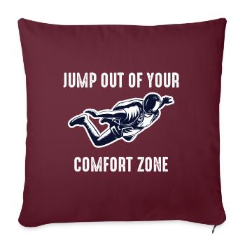 Parachutisme Sautez hors de votre zone de confort - Housse de coussin décorative 45 x 45 cm - bordeaux - Devant