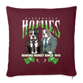Sidehustle Homies - making money since 2023 - Sofakissenbezug 45 x 45 cm - Burgunderrot - Vorne