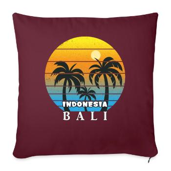 Bali - Indonésie - Housse de coussin décorative 45 x 45 cm - bordeaux - Devant