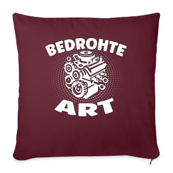 Espèces menacées - Conception de voitures à moteur à combustion interne - Housse de coussin décorative 45 x 45 cm - bordeaux - Devant