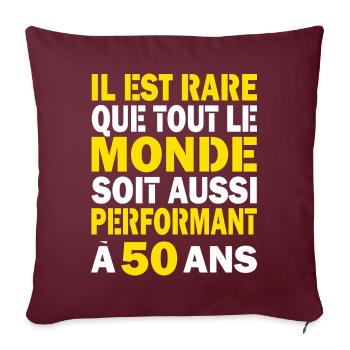 50 ans performant cadeau d'anniversaire 50 ans - Housse de coussin décorative 45 x 45 cm - bordeaux - Devant