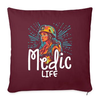 Ambulancier paramédical - Sanitäter - Medic Life - Housse de coussin décorative 45 x 45 cm - bordeaux - Devant