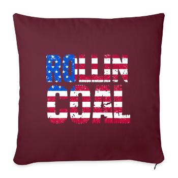 Conception de rouleaux de carbone aux États-Unis pour les conducteurs de diesel - Housse de coussin décorative 45 x 45 cm - bordeaux - Devant