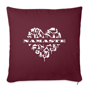 Namaste Yoga Méditation Yoga Positions Coeur (3) - Housse de coussin décorative 45 x 45 cm - bordeaux - Devant