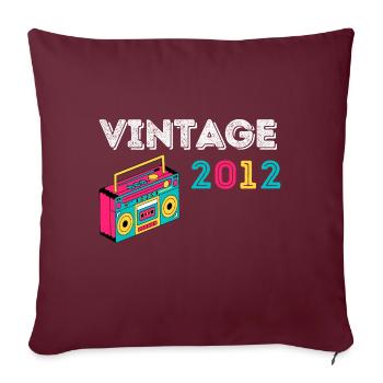 Vintage 2012 Radio 10 ans 2012 Anniversaire - Housse de coussin décorative 45 x 45 cm - bordeaux - Devant