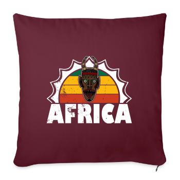 Afrique Masque Afro Histoire Africaine - Housse de coussin décorative 45 x 45 cm - bordeaux - Devant