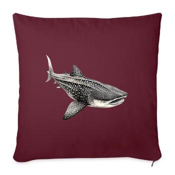 Requin-baleine - Housse de coussin décorative 45 x 45 cm - bordeaux - Devant