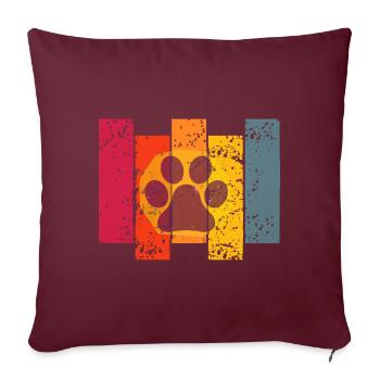 Dog Paw Colorful Dog - Sofa pillowcase 17,3'' x 17,3'' (45 x 45 cm) - burgundy - Front