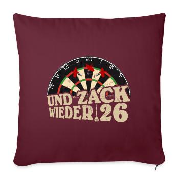 Drôle de fléchette disant jeu de fléchettes cadeau - Housse de coussin décorative 45 x 45 cm - bordeaux - Devant