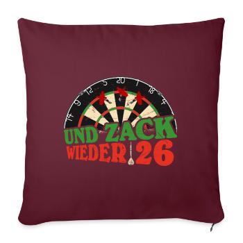 Drôle de fléchette disant jeu de fléchettes cadeau - Housse de coussin décorative 45 x 45 cm - bordeaux - Devant