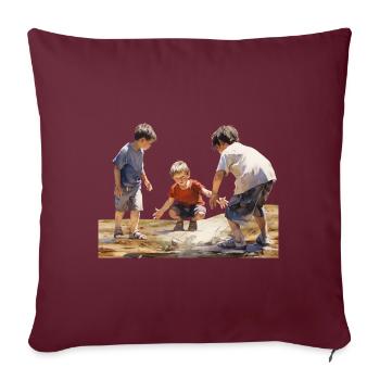 Eine unbeschwerte Kindheit ist ein Geschenk - Sofakissenbezug 45 x 45 cm - Burgunderrot - Vorne