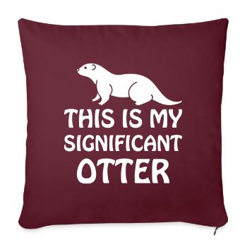 Mein Otter - Sofakissenbezug 45 x 45 cm - Burgunderrot - Vorne