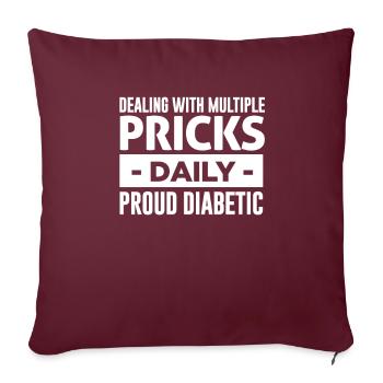 Stolzer Diabetiker Spritzen - Sofakissenbezug 45 x 45 cm - Burgunderrot - Vorne