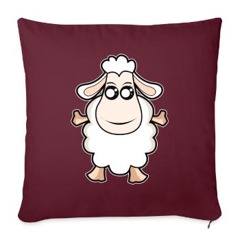 Mouton drôle - Housse de coussin décorative 45 x 45 cm - bordeaux - Devant