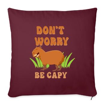 Capybara disant drôle - Housse de coussin décorative 45 x 45 cm - bordeaux - Devant