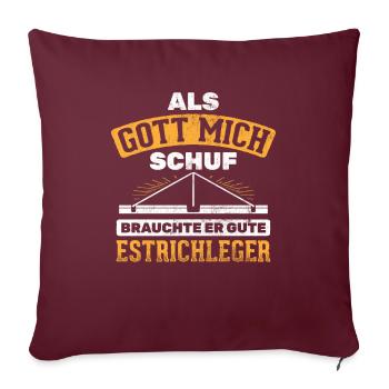 Estrich Estrichleger Handwerk - Sofakissenbezug 45 x 45 cm - Burgunderrot - Vorne