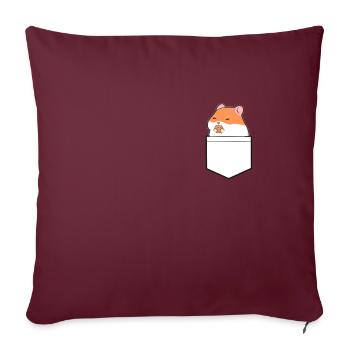 Hamster Drôle de poche de chemise - Housse de coussin décorative 45 x 45 cm - bordeaux - Devant
