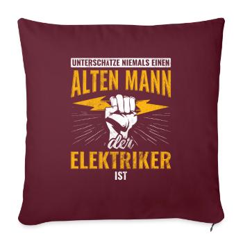 Elektriker Elektrik - Sofakissenbezug 45 x 45 cm - Burgunderrot - Vorne